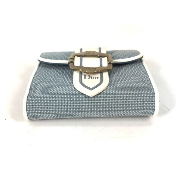 Dior Bicolor logo Double Snap Compact wallet Folded wallet Canvas/Leather blue - Picture 8 of 16